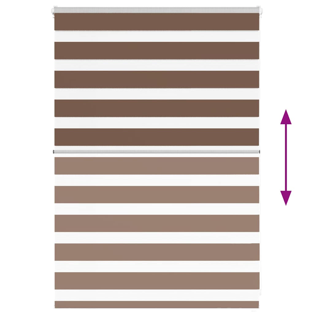 Store enrouleur double marron 105x100 cm largeur tissu 100,9 cm Polyester