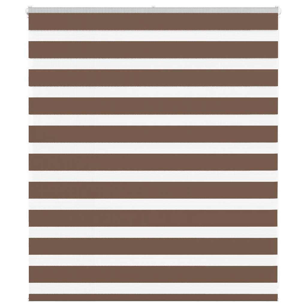 Store enrouleur double marron 130x100 cm Largeur de tissu 125,9 cm Polyester