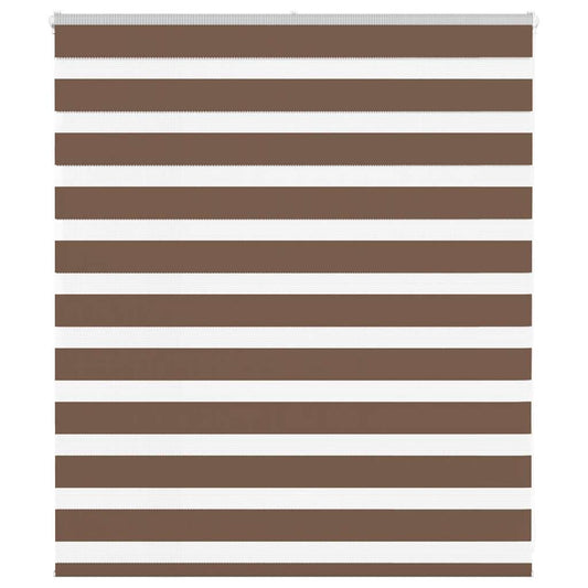 Store enrouleur double marron 130x100 cm Largeur de tissu 125,9 cm Polyester