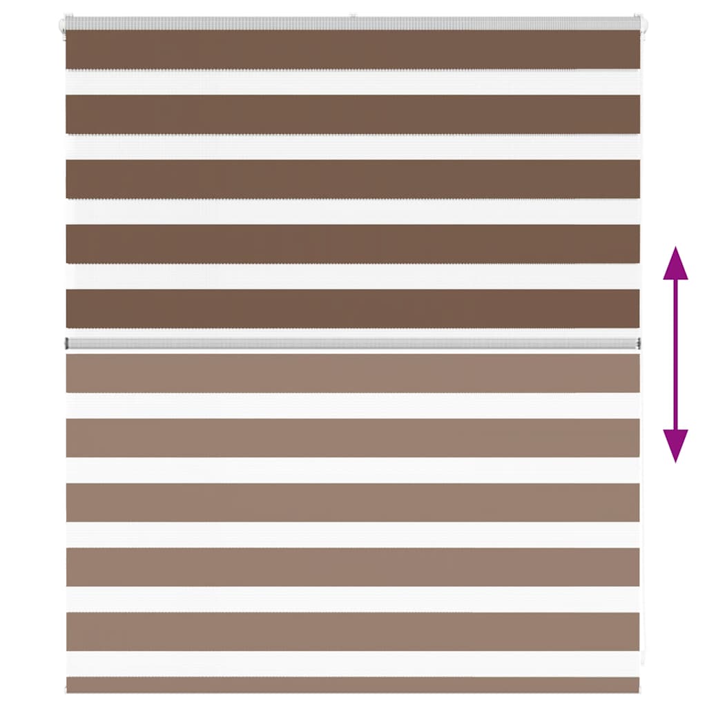 Store enrouleur double marron 130x100 cm Largeur de tissu 125,9 cm Polyester