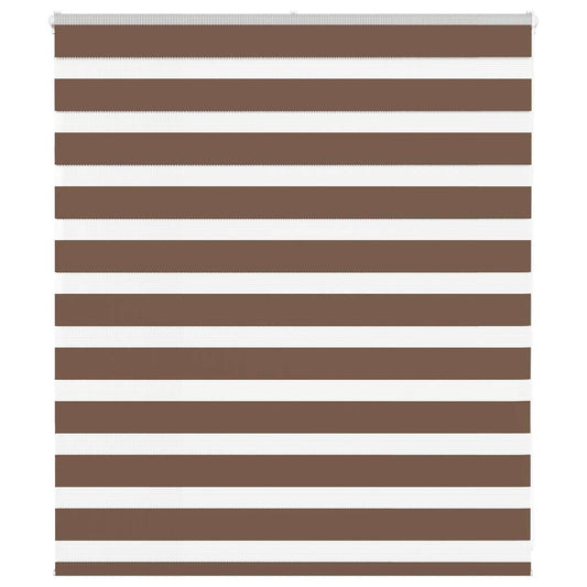 Store enrouleur double marron 135x100 cm largeur tissu 130,9 cm polyester