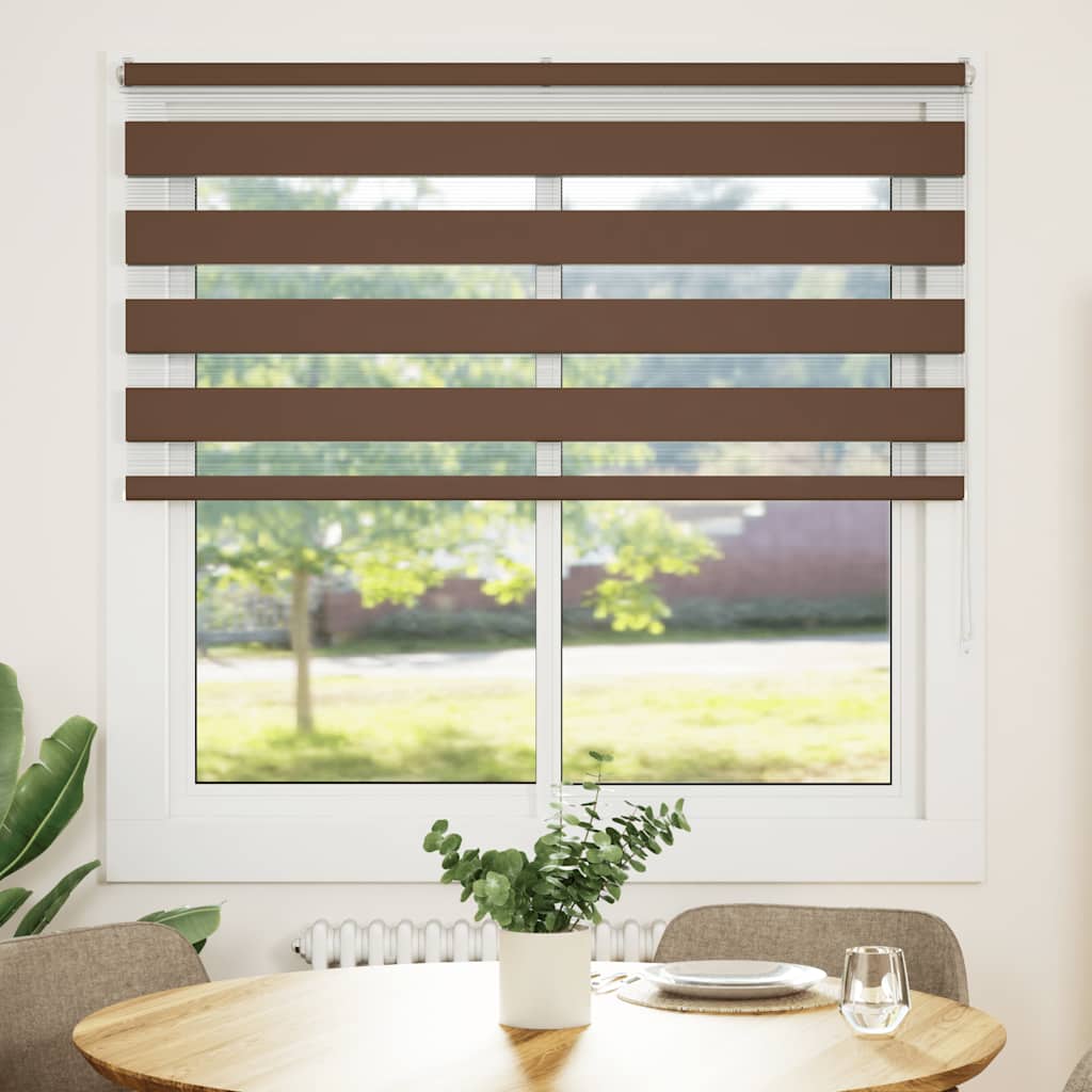 Store double enrouleur marron 140x100 cm Largeur du tissu 135,9 cm Polyester