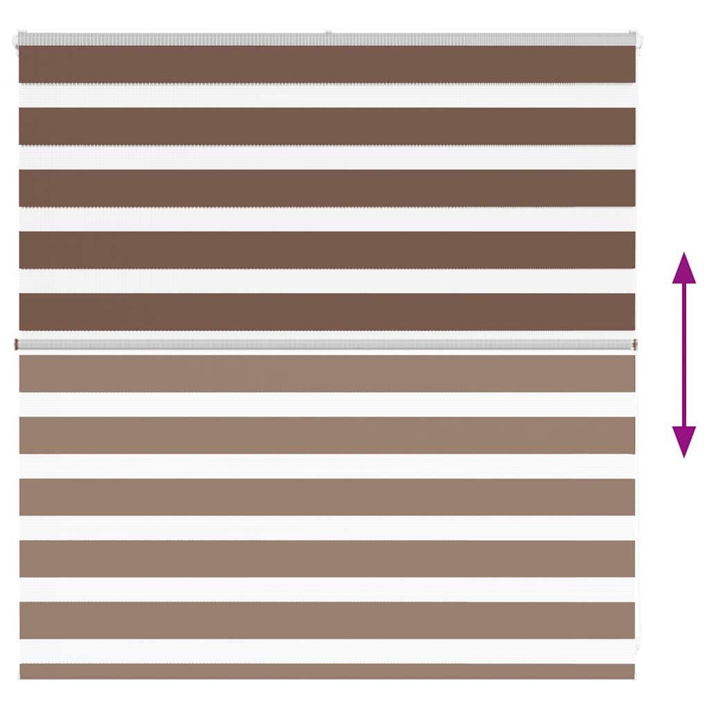 Store enrouleur double marron 145x100 cm Largeur du tissu 140,9 cm Polyester
