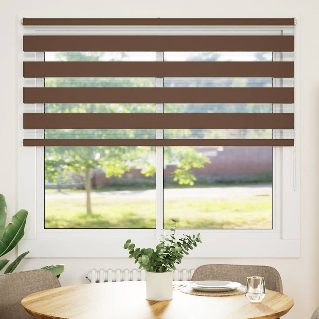 Store enrouleur double marron 160x100 cm Largeur du tissu 155,9 cm Polyester
