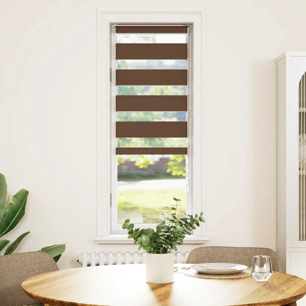 Store double enrouleur marron 40x150 cm largeur du tissu 35,9 cm polyester