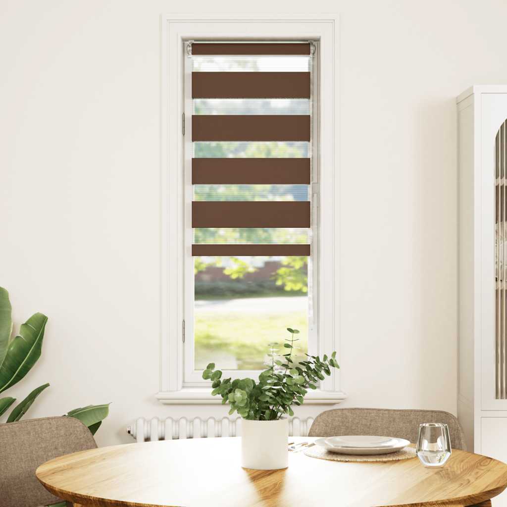 Store enrouleur double marron 45x150 cm largeur du tissu 40,9 cm polyester
