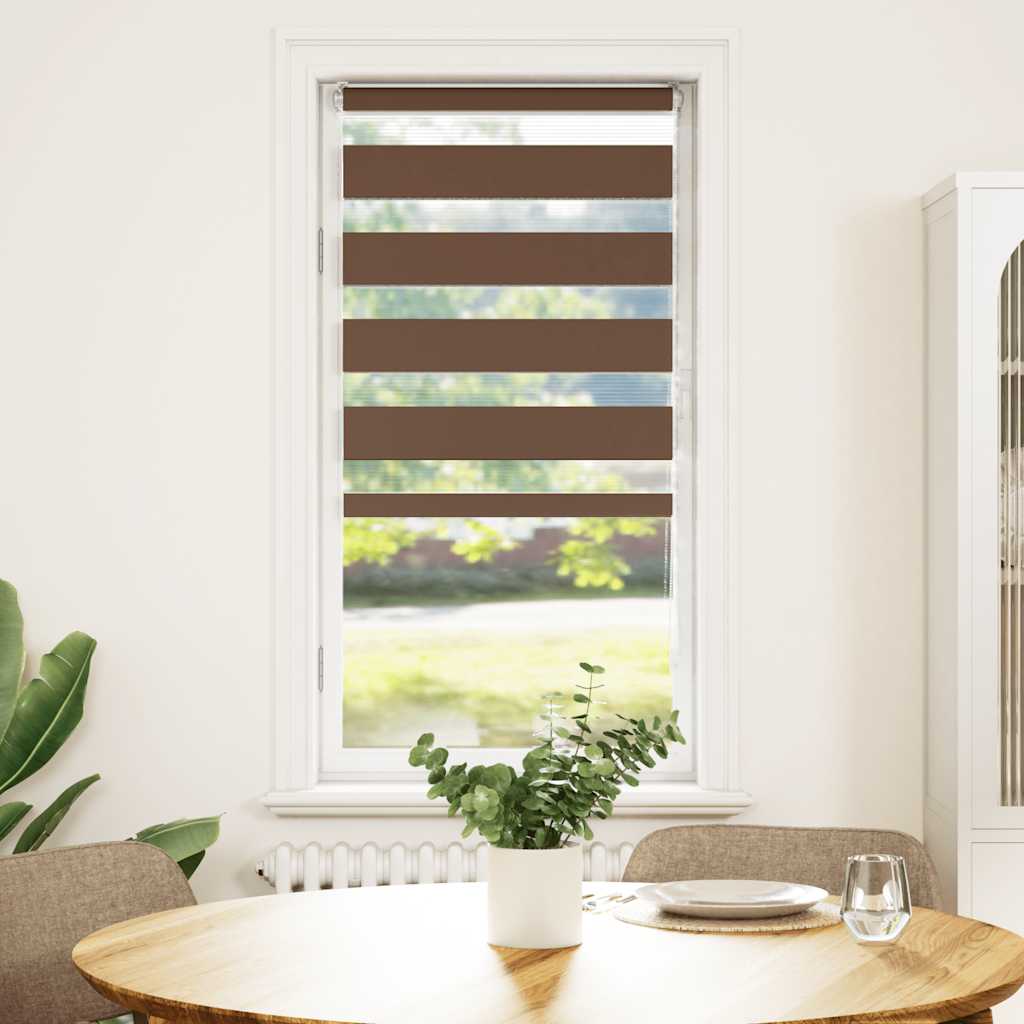 Double store enrouleur marron 55x150 cm Largeur du tissu 50,9 cm Polyester