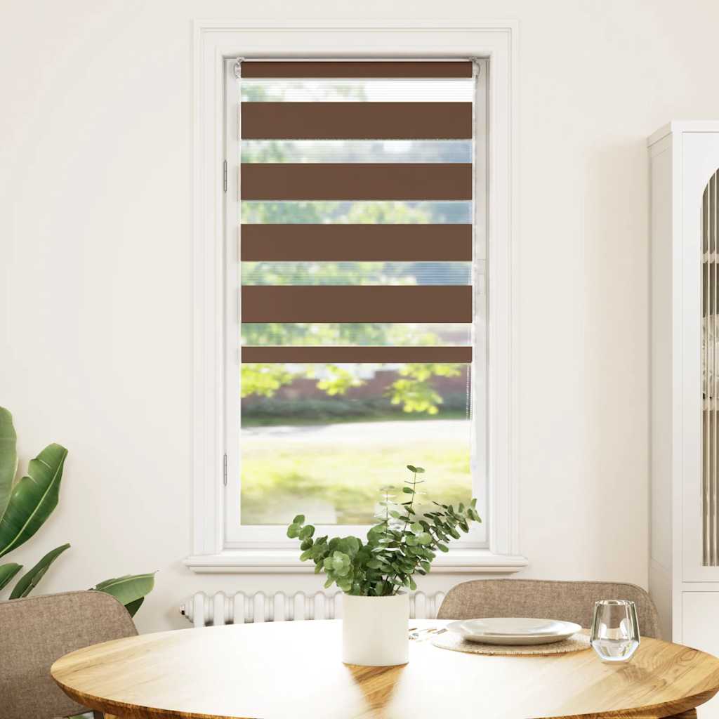 Store enrouleur double marron 60x150 cm Largeur du tissu 55,9 cm Polyester