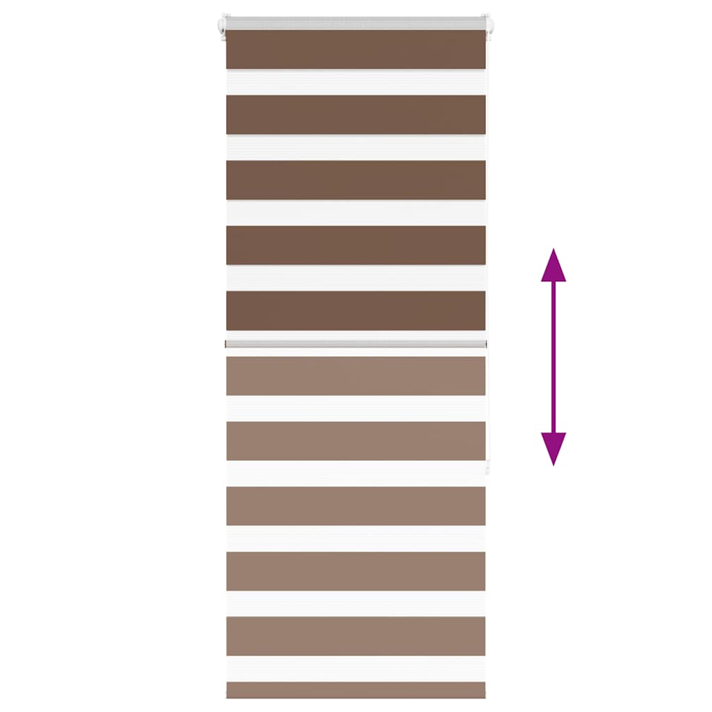 Store enrouleur double marron 60x150 cm Largeur du tissu 55,9 cm Polyester