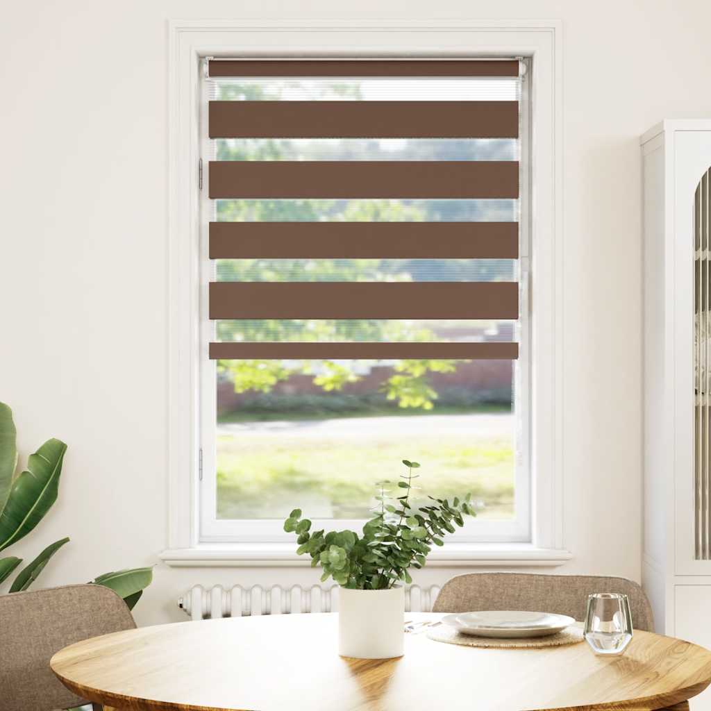 Double Roller Blind Brown 85x150 cm Fabric Width 80.9 cm Polyester