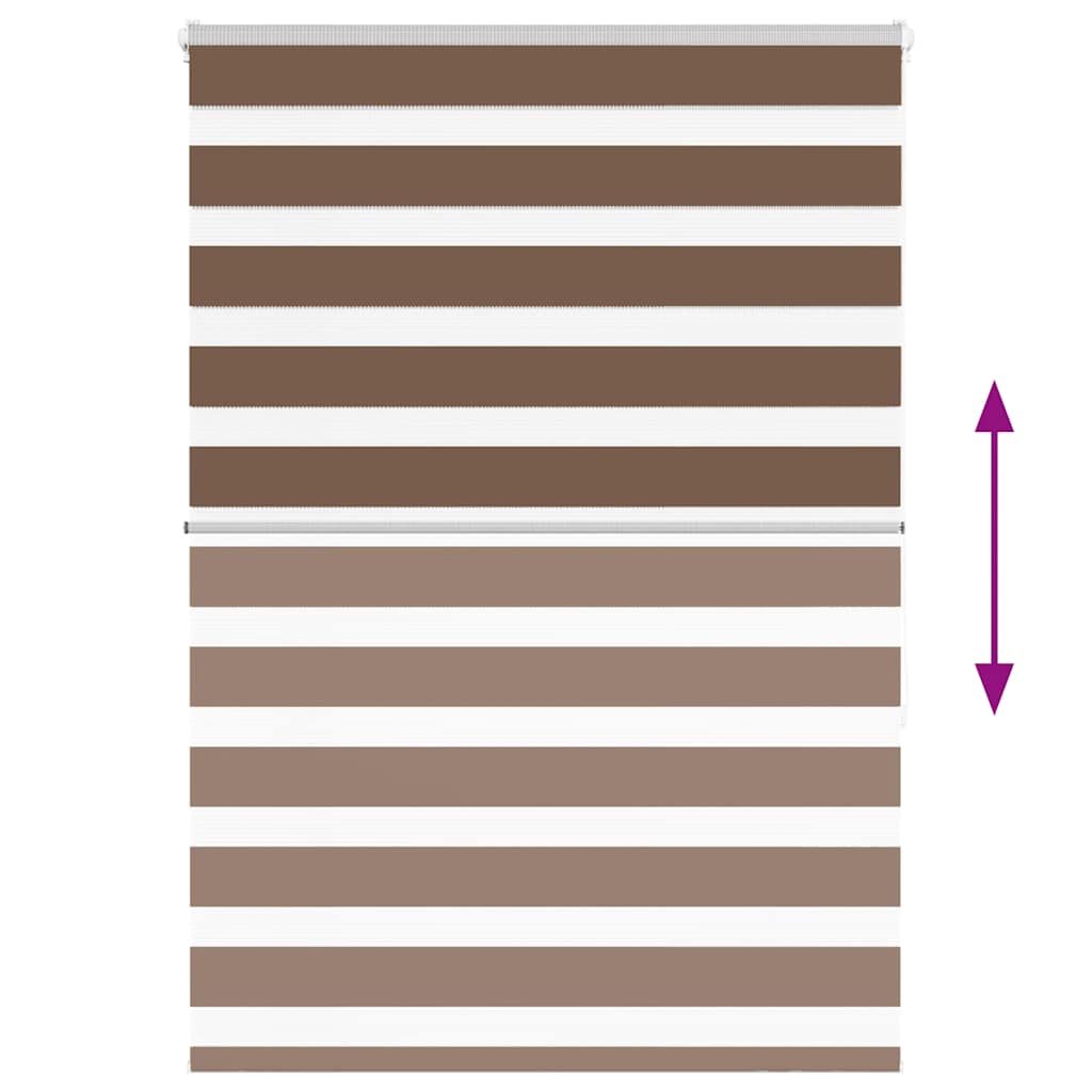 Double Roller Blind Brown 100x150 cm Fabric Width 95.9 cm Polyester