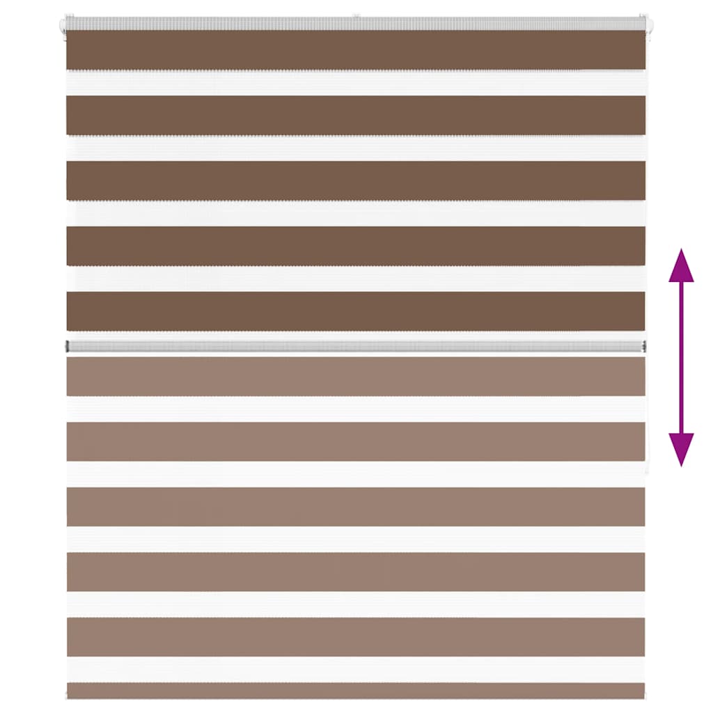 Double Roller Blind Brown 130x150 cm Fabric Width 125.9 cm Polyester