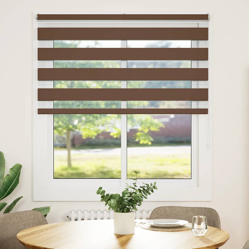 Dual Roller Blind Brown 135x150 cm Fabric Width 130.9 cm Polyester