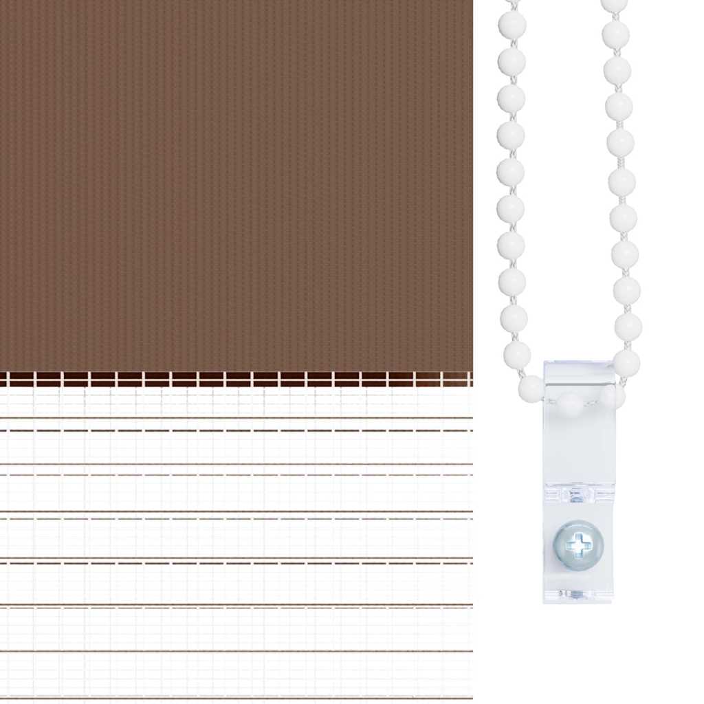Dual Roller Blind Brown 135x150 cm Fabric Width 130.9 cm Polyester
