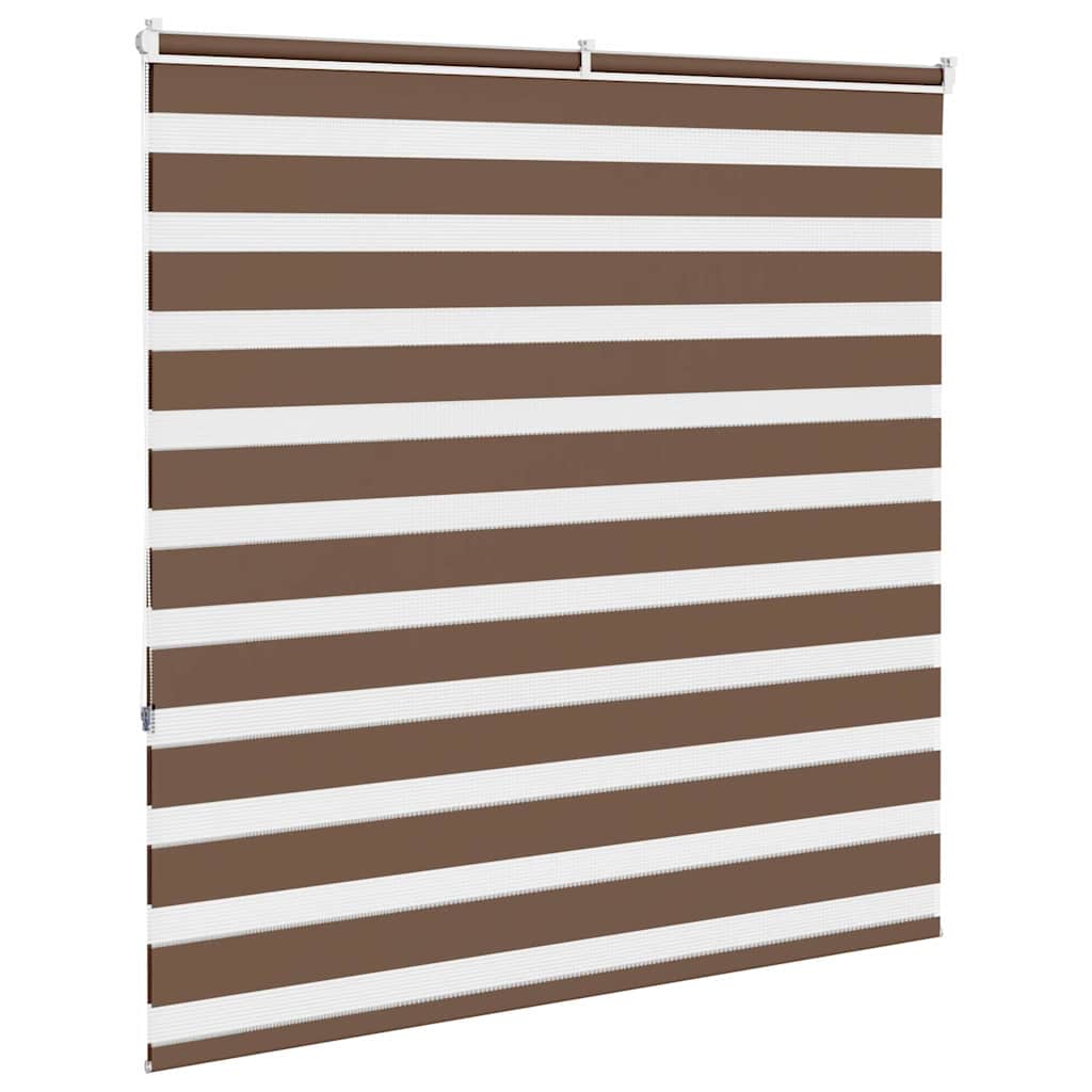 Store enrouleur double marron 145x150 cm largeur tissu 140,9 cm Polyester