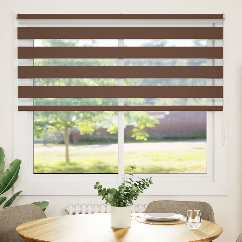 Store enrouleur double marron 160x150 cm Largeur du tissu 155,9 cm Polyester