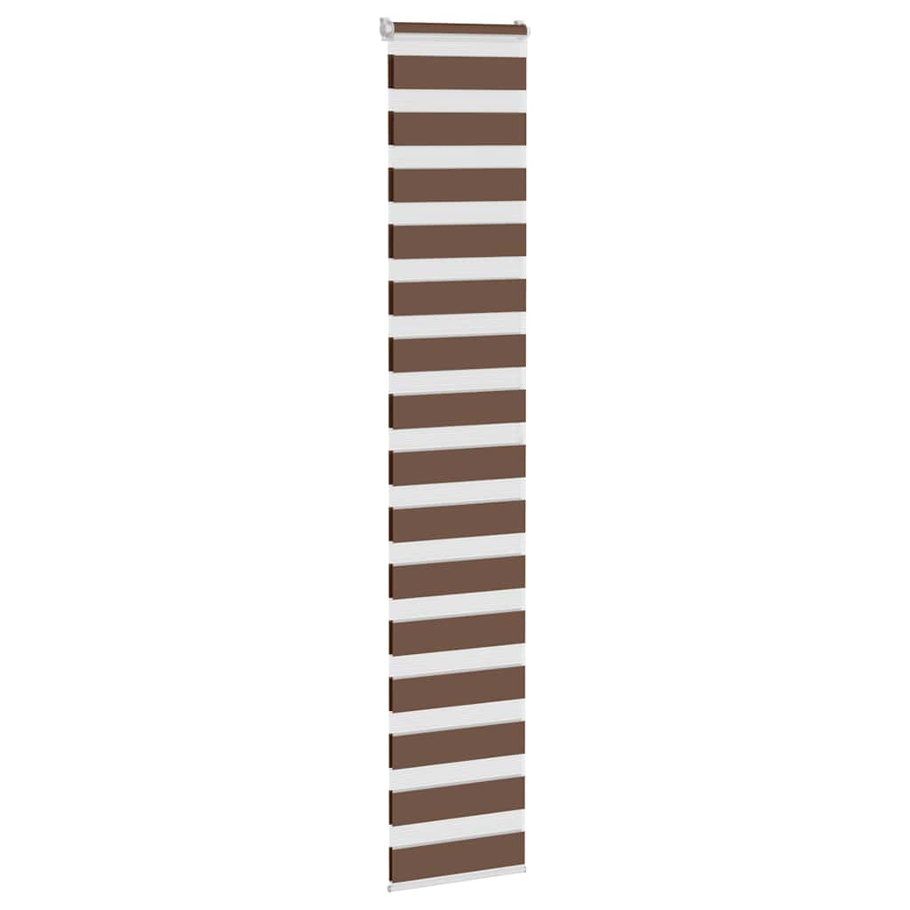 Store double enrouleur marron 50x200 cm largeur tissu 45,9 cm polyester