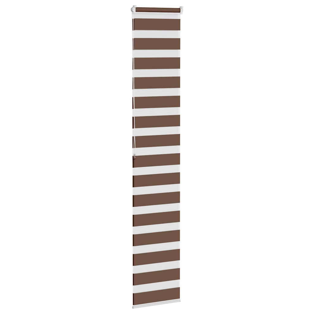 Store double enrouleur marron 50x200 cm largeur tissu 45,9 cm polyester