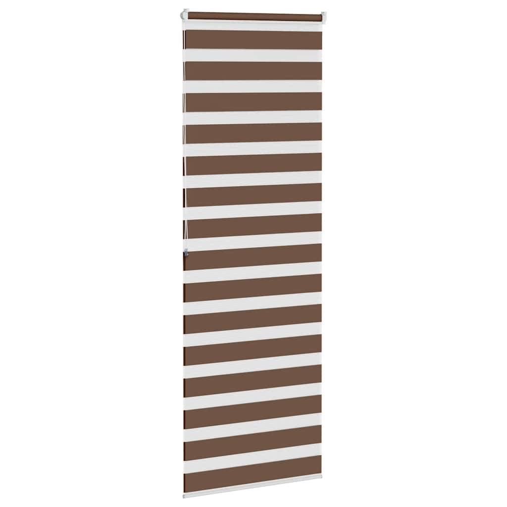 Store enrouleur double marron 85x200 cm Largeur du tissu 80,9 cm Polyester