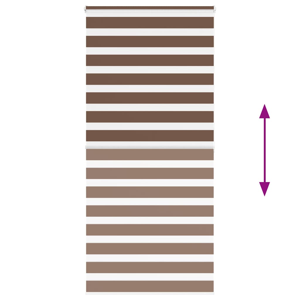 Double store enrouleur marron 100x200 cm Largeur tissu 95,9 cm Polyester