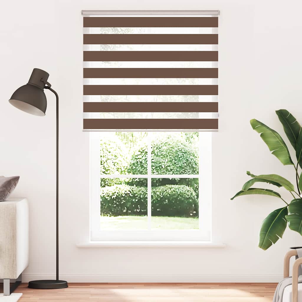 Dual Roller Blind Brown 120x200 cm Fabric Width 115.9 cm Polyester