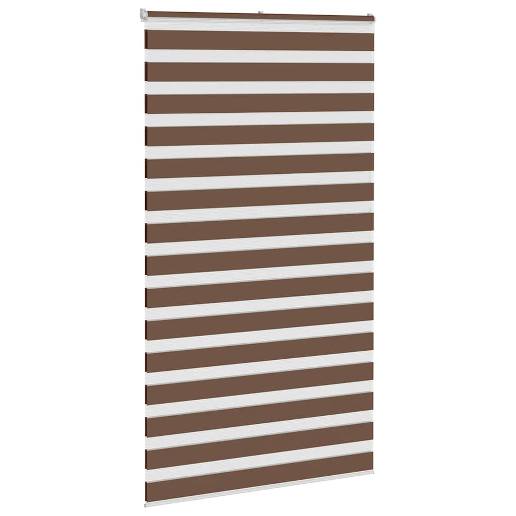 Store enrouleur double marron 130x200 cm largeur tissu 125,9 cm polyester