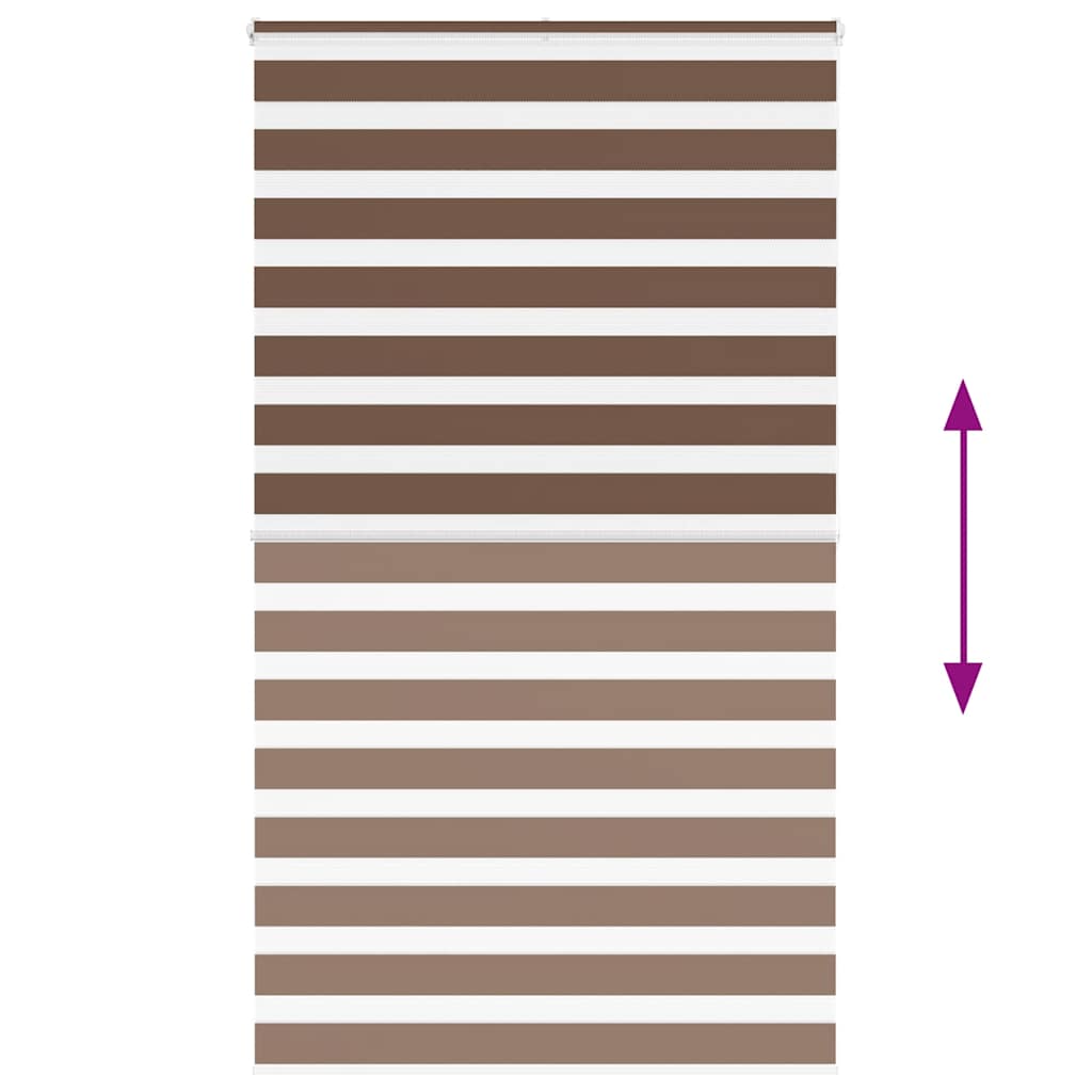 Store enrouleur double marron 130x200 cm largeur tissu 125,9 cm polyester
