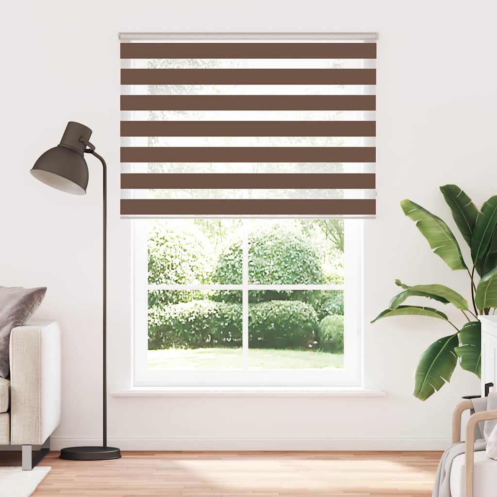 Store enrouleur double marron 160x200 cm Largeur tissu 155,9 cm Polyester