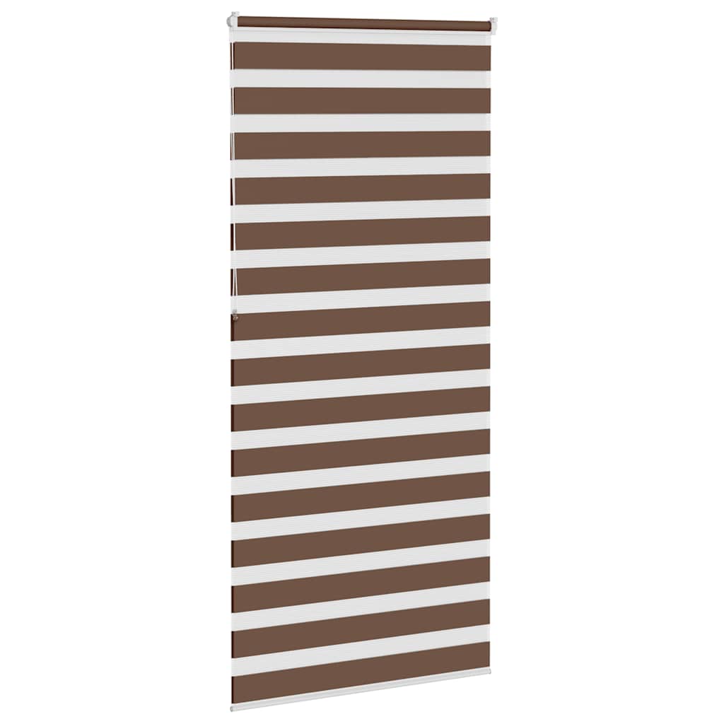Store enrouleur double marron 100x230 cm largeur du tissu 95,9 cm polyester