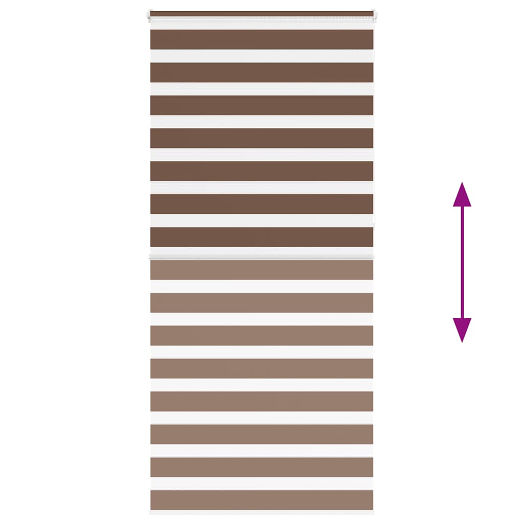Store enrouleur double marron 100x230 cm largeur du tissu 95,9 cm polyester