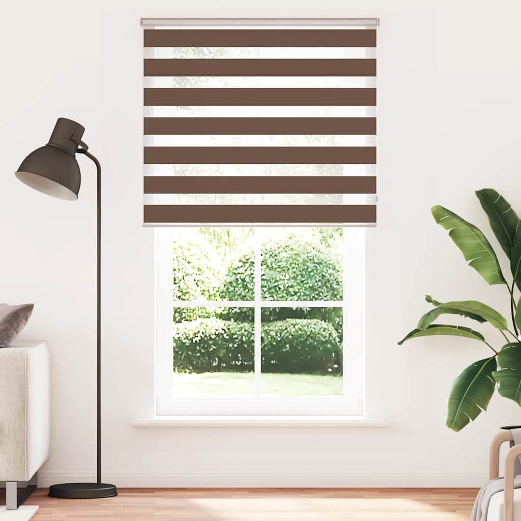 Double Roller Blind Brown 135x230 cm Fabric width 130.9 cm Polyester