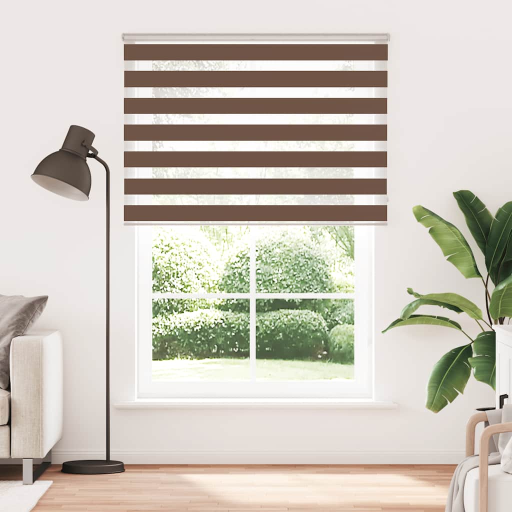 Store enrouleur double marron 165x230 cm largeur du tissu 160,9 cm polyester
