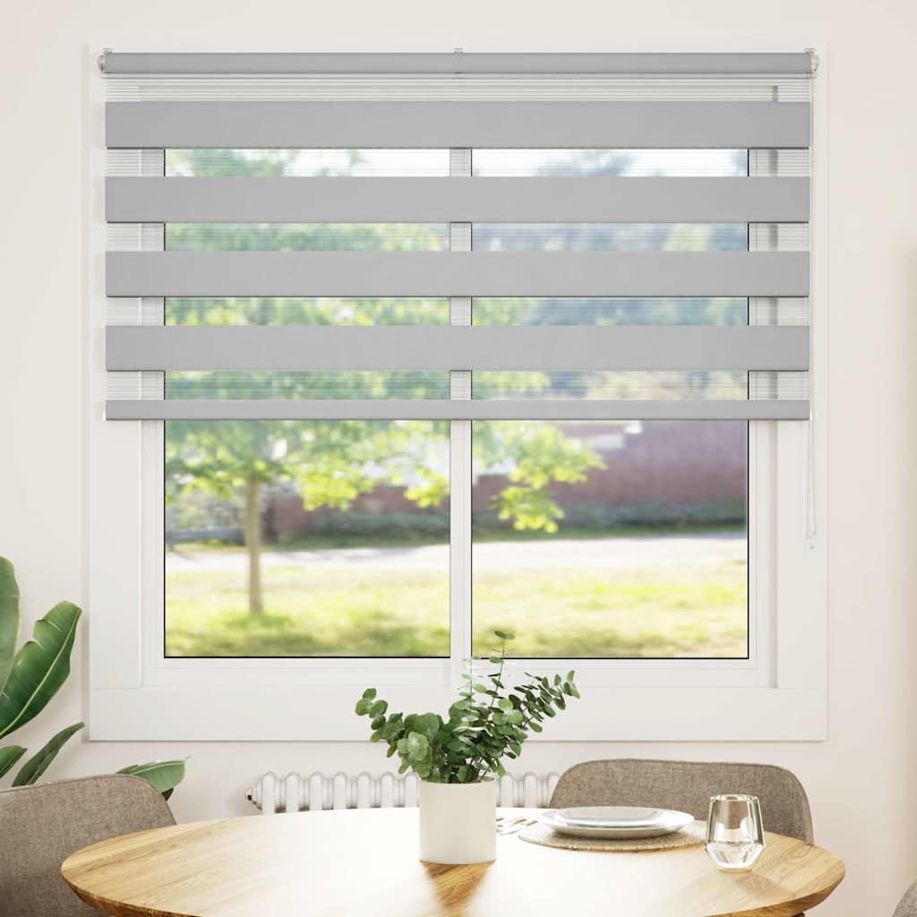 Dual Roller Blind Light Grey 145x100 cm Fabric Width 140.9 cm Polyester