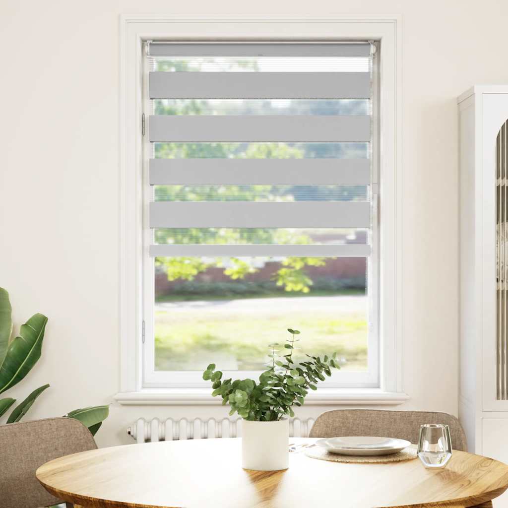 Store enrouleur double Gris clair 80x150 cm Largeur du tissu 75,9 cm Polyester