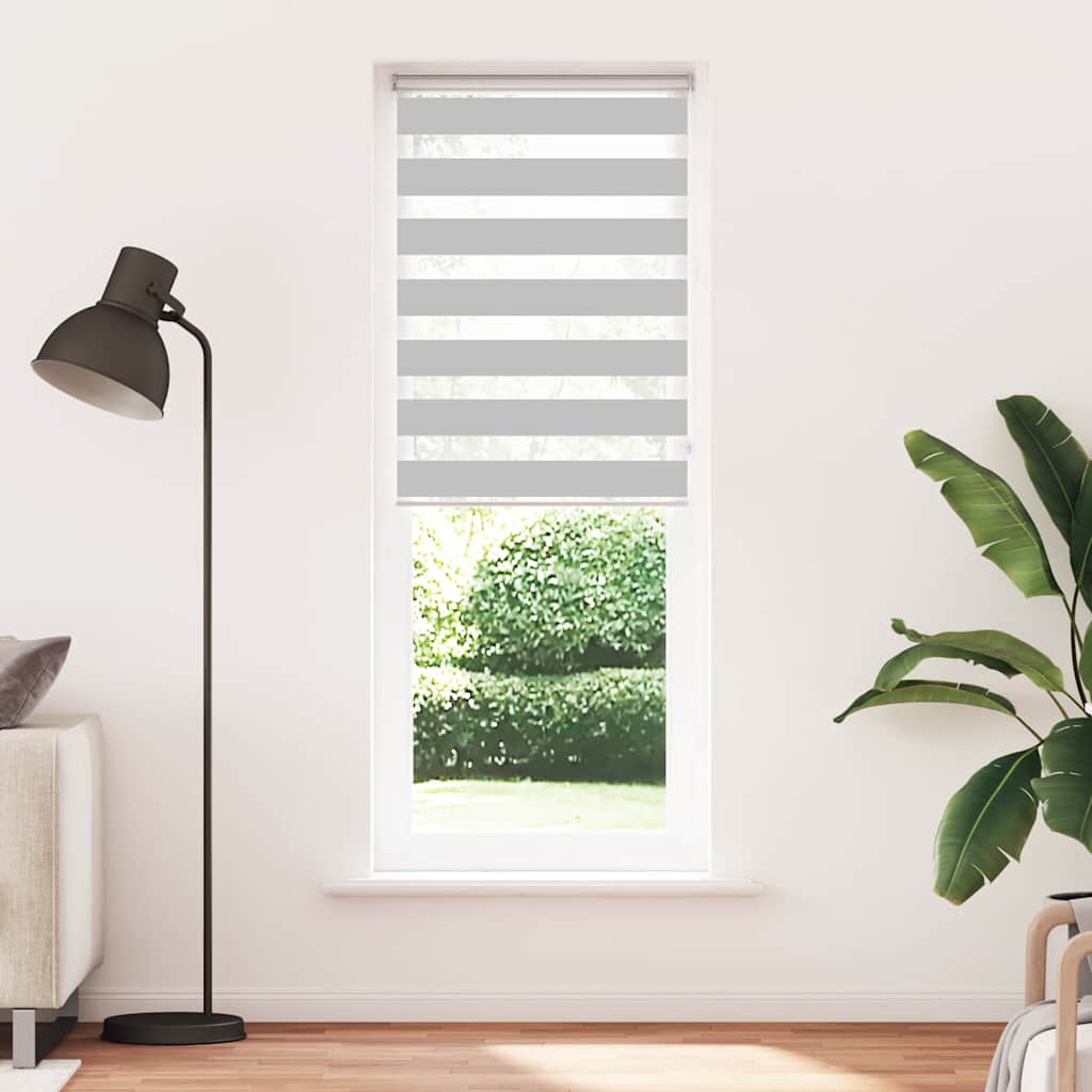 Doppelrollo Hellgrau 90x200 cm Stoffbreite 85,9 cm Polyester