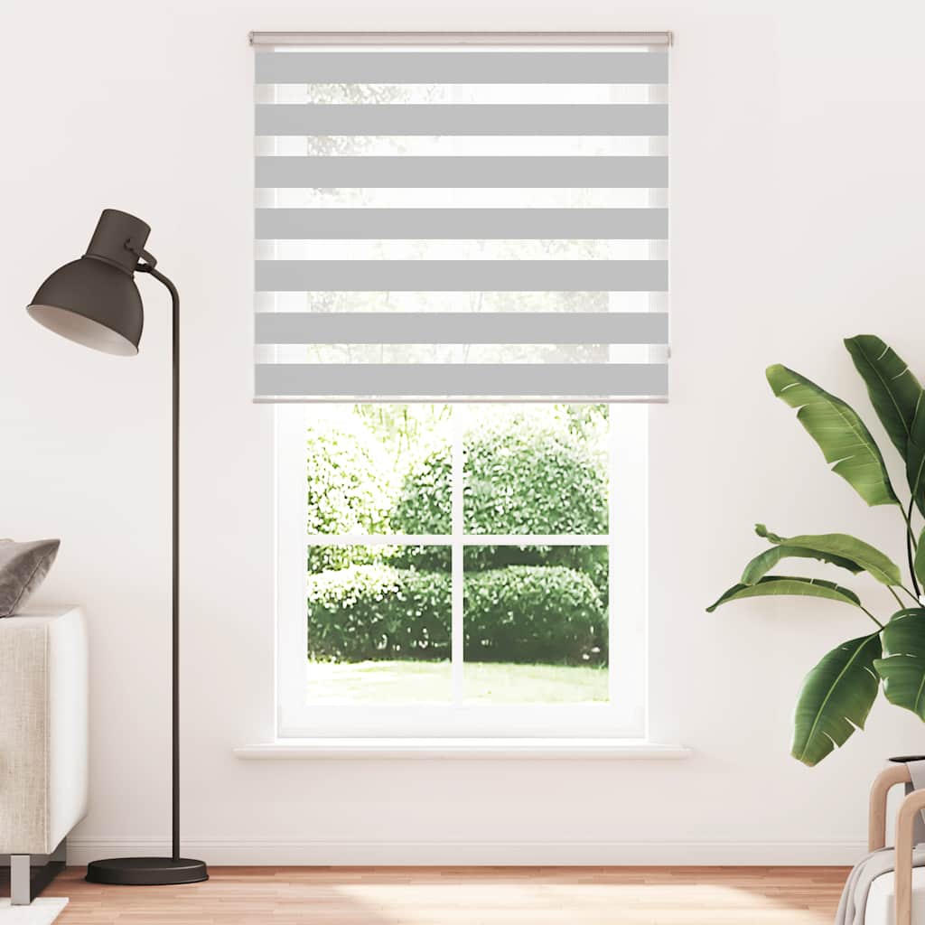 Double store enrouleur gris clair 125x200 cm Largeur de tissu 120,9 cm Polyester