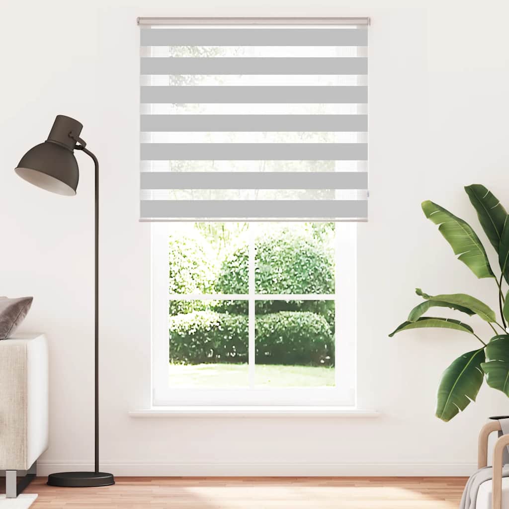 Dual Roller Blind Light Grey 130x200 cm Fabric width 125.9 cm Polyester