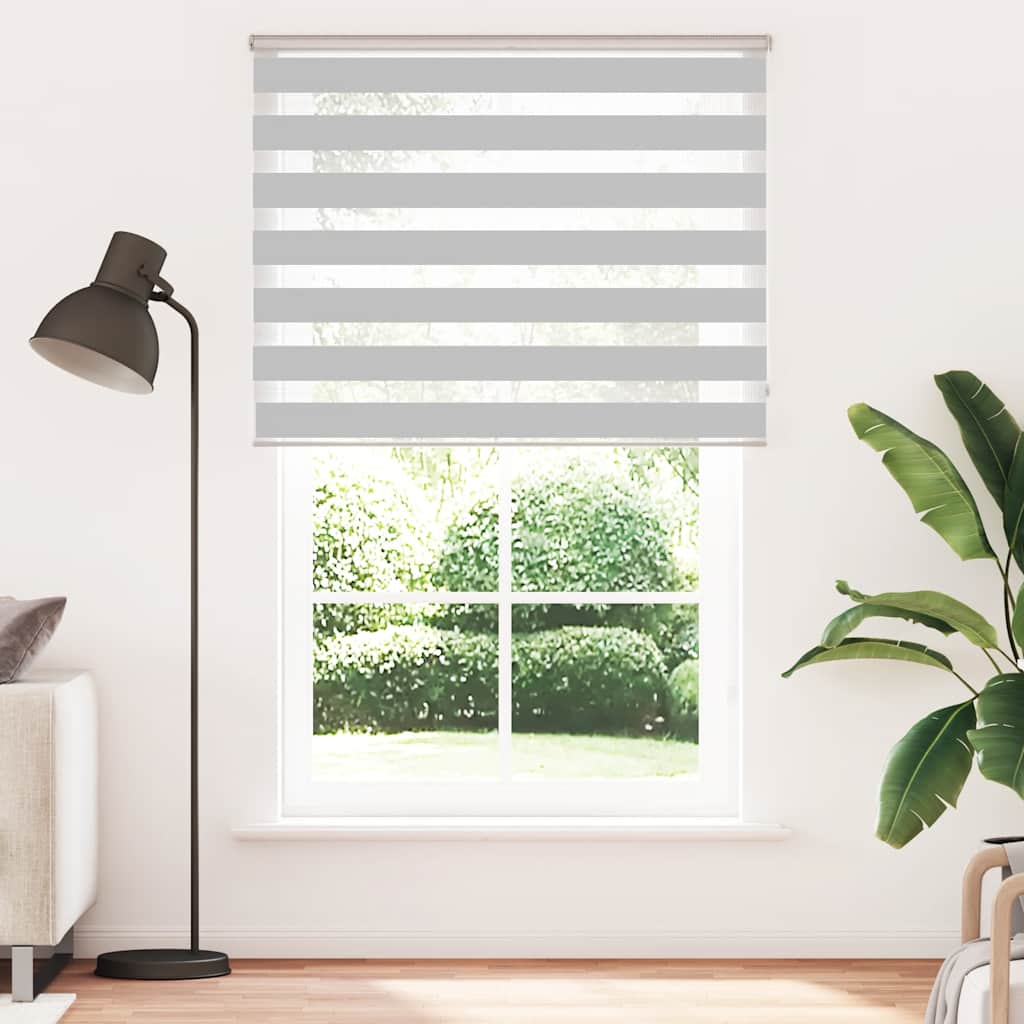 Doppelrollo Hellgrau 140x200 cm Stoffbreite 135,9 cm Polyester