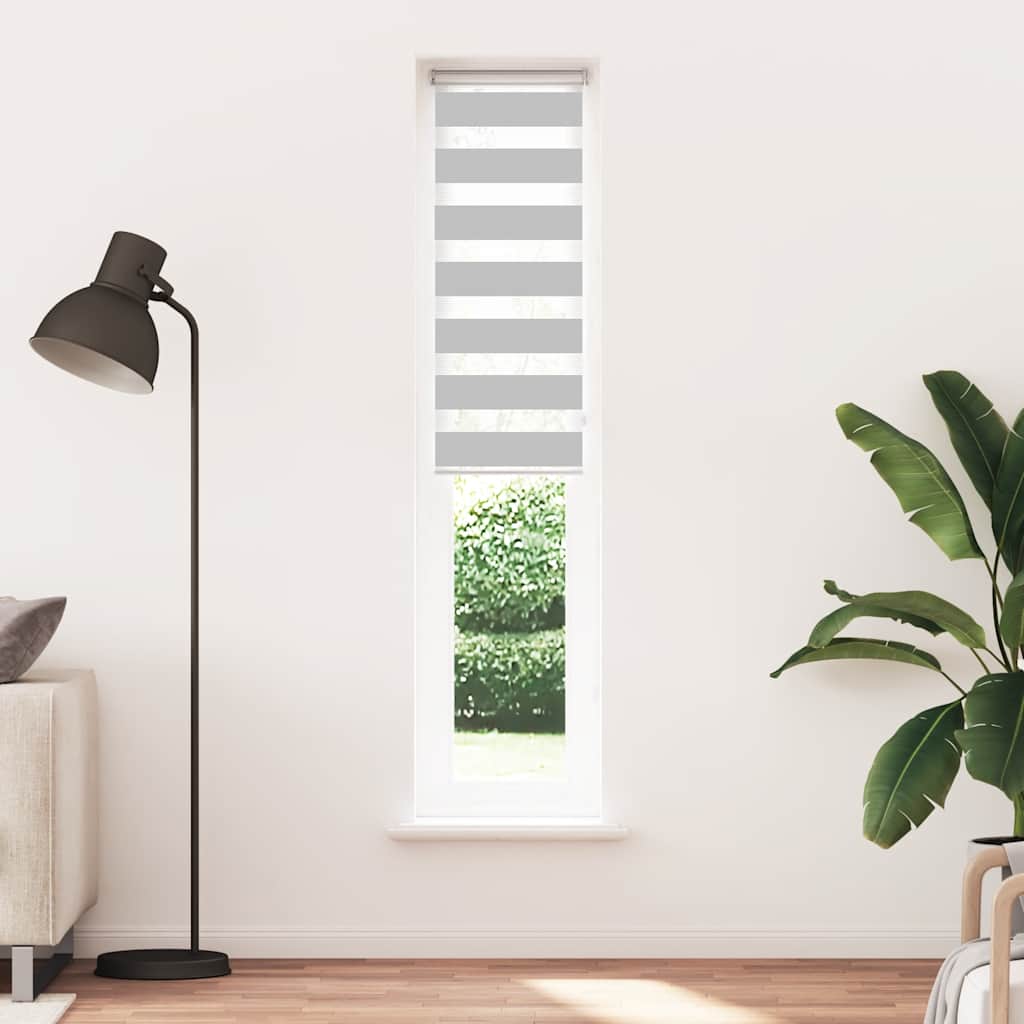 Store enrouleur double Gris clair 50x230 cm Largeur du tissu 45,9 cm Polyester