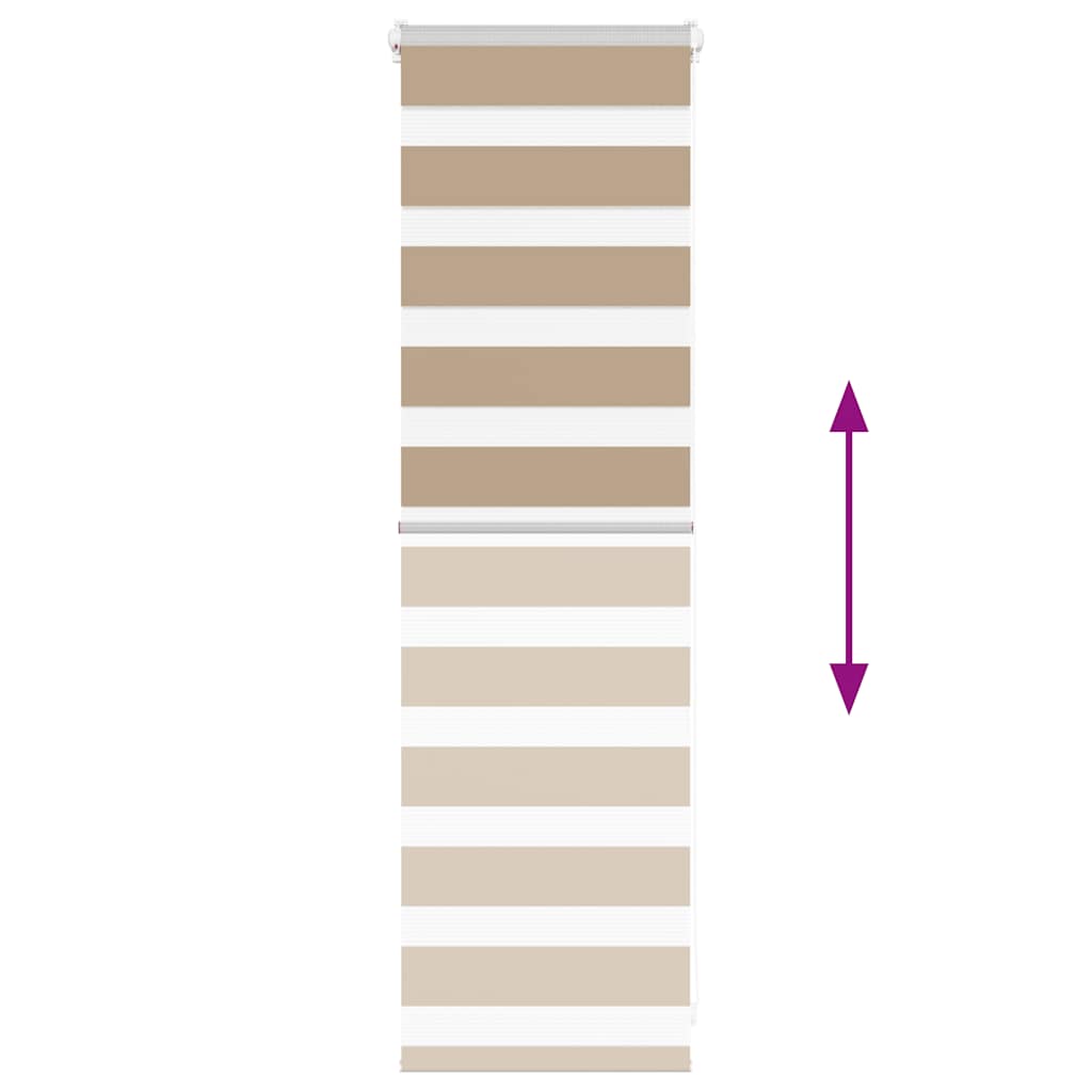 Store double enrouleur sable brun 45x100 cm Largeur tissu 40,9 cm Polyester