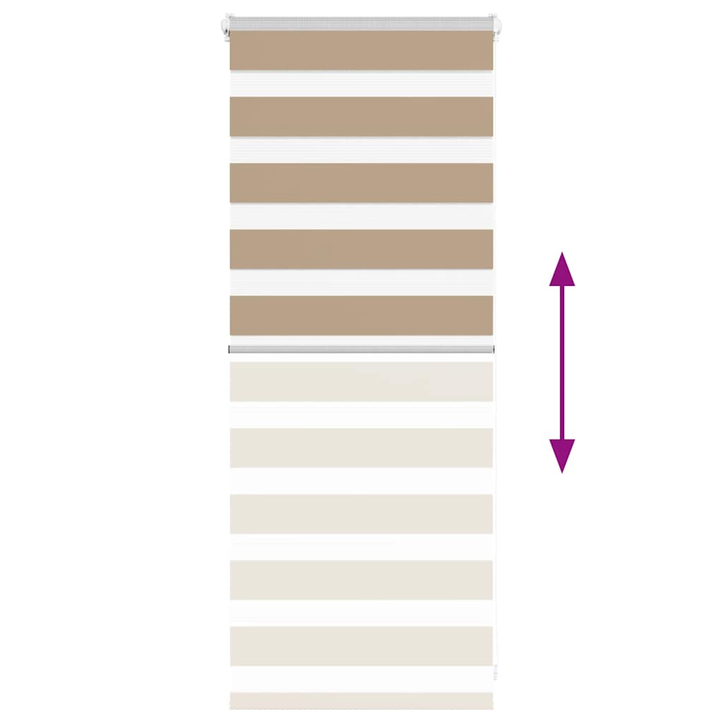 Store enrouleur jour nuit marron sable 60x100 cm largeur tissu 55,9 cm polyester