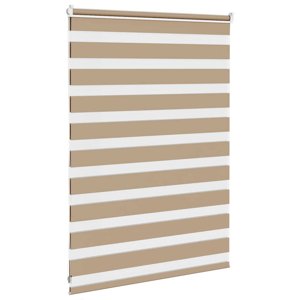 Store enrouleur double marron sable 100x100 cm Largeur de tissu 95,9 cm Polyester