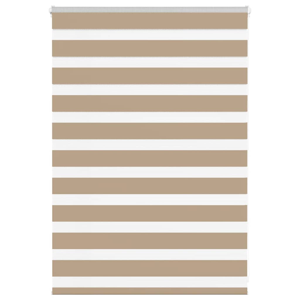 Store enrouleur double marron sable 115x100 cm Largeur du tissu 110,9 cm Polyester