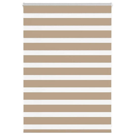 Store enrouleur double marron sable 115x100 cm Largeur du tissu 110,9 cm Polyester