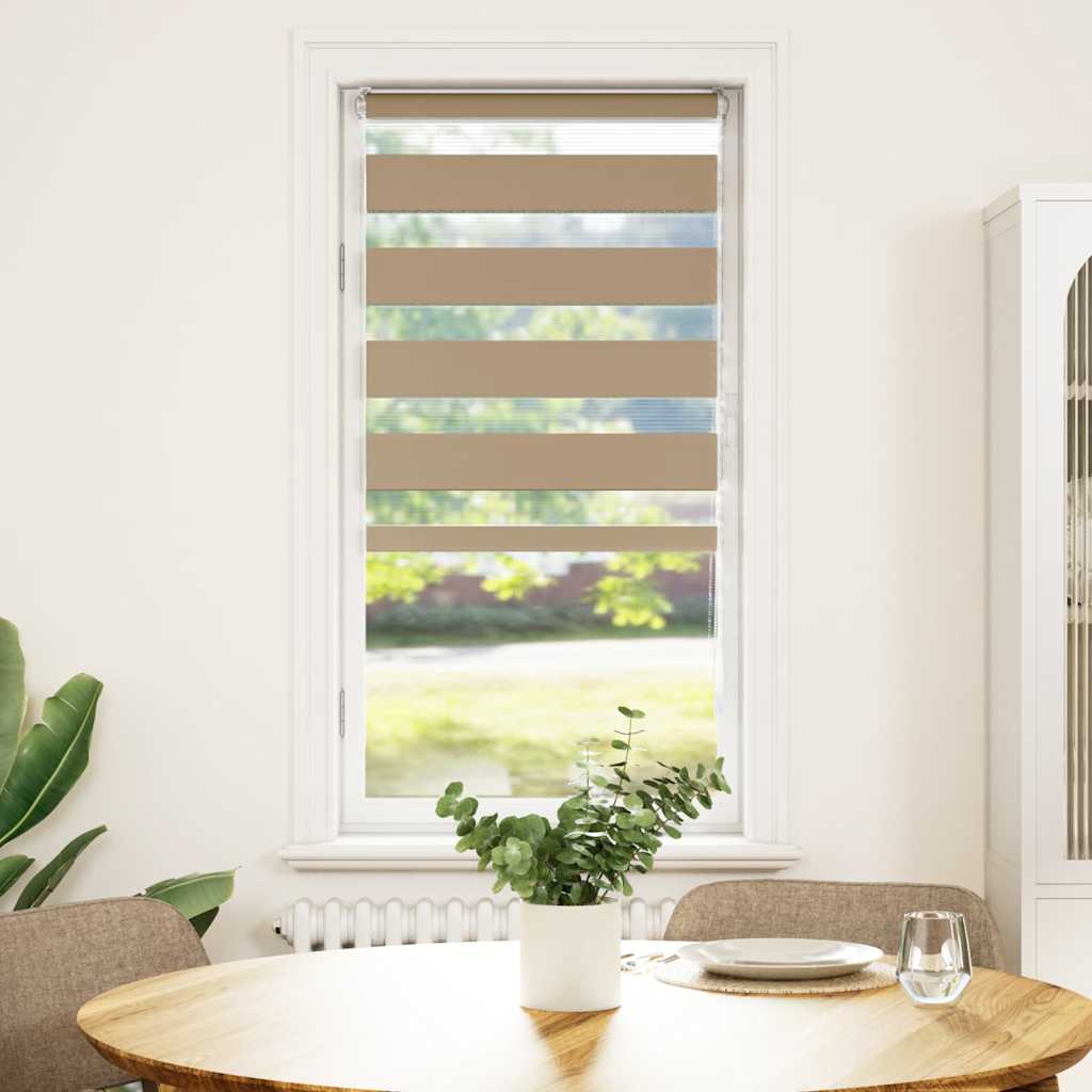 Store double enrouleur brun sable 65x150 cm largeur tissu 60,9 cm polyester