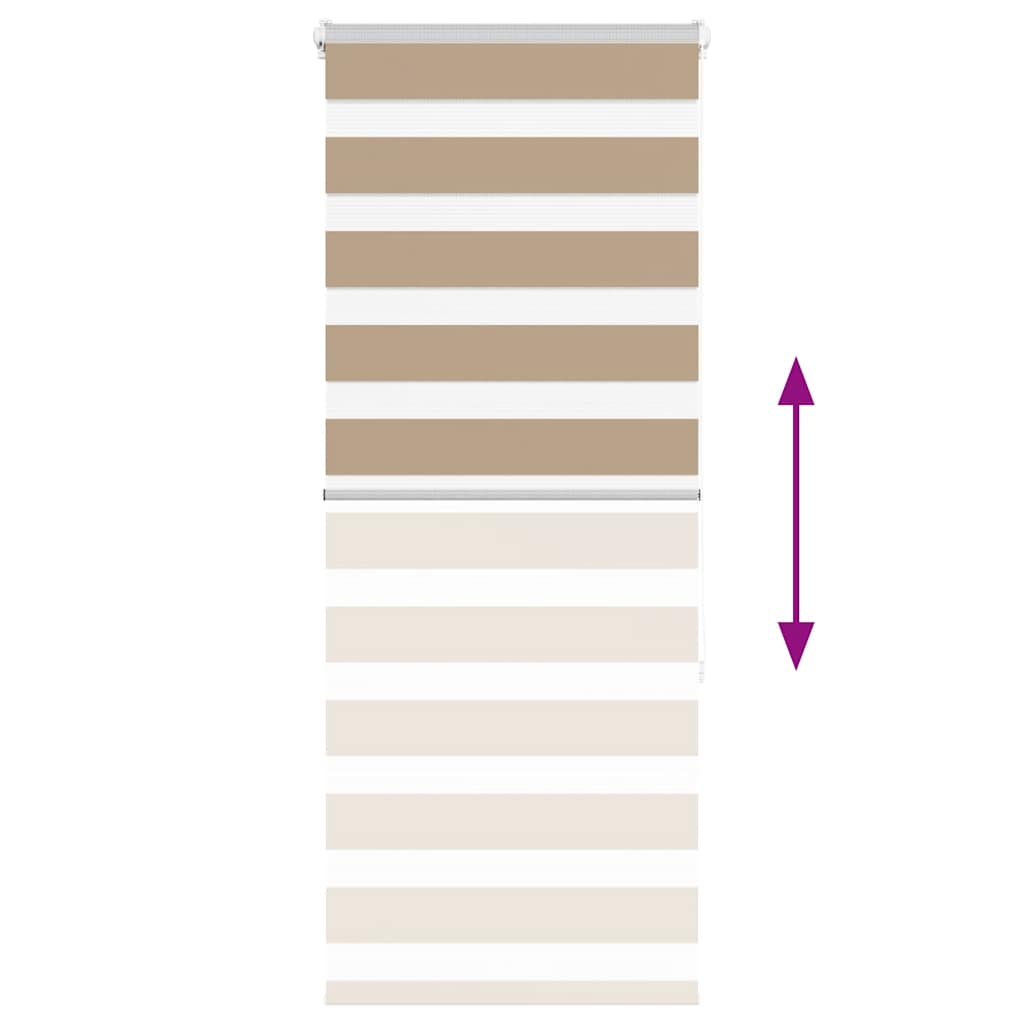 Store double enrouleur brun sable 65x150 cm largeur tissu 60,9 cm polyester