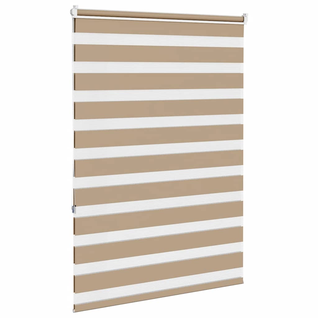 Store enrouleur double marron sable 110x150 cm largeur du tissu 105,9 cm polyester