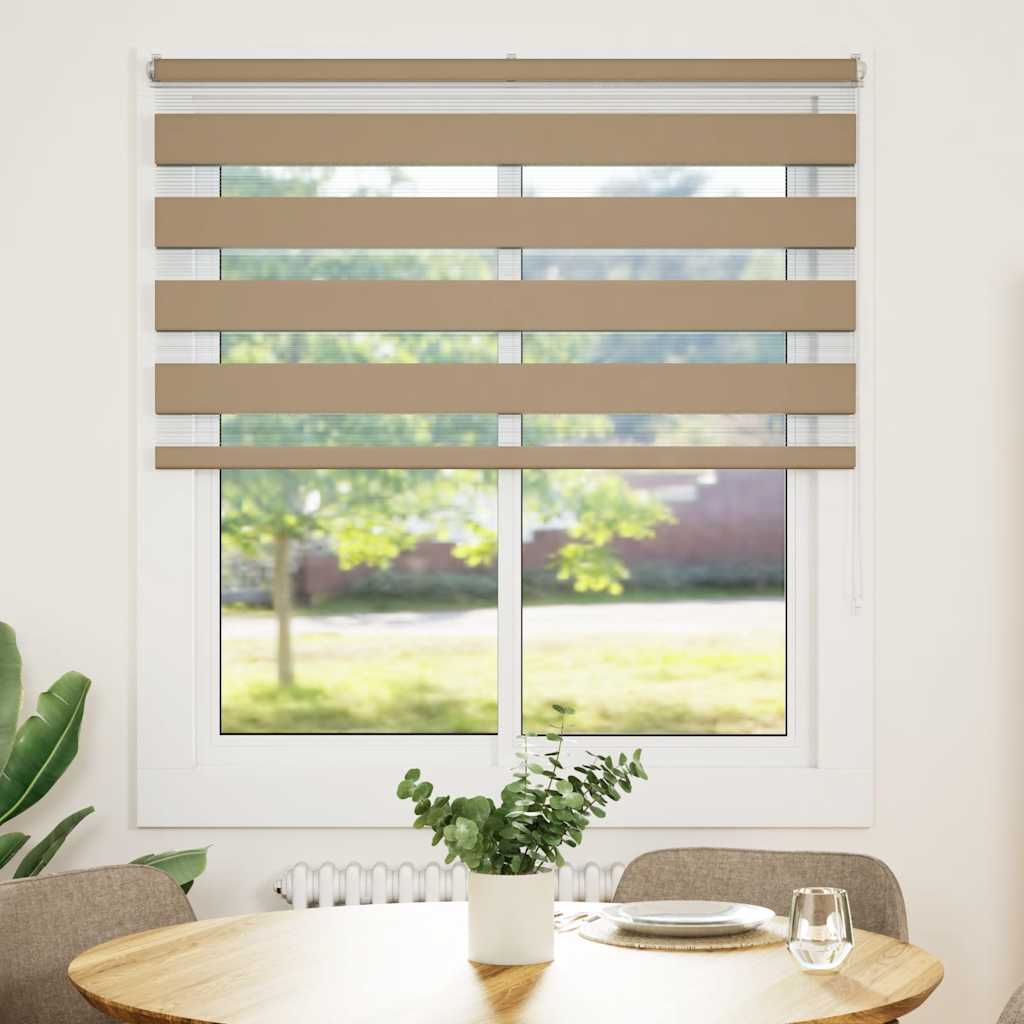 Double store enrouleur Jour/Nuit sable 120x150 cm Largeur du tissu 115,9 cm Polyester