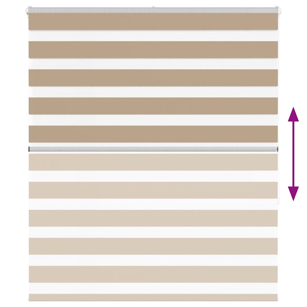 Double store enrouleur Jour/Nuit sable 120x150 cm Largeur du tissu 115,9 cm Polyester