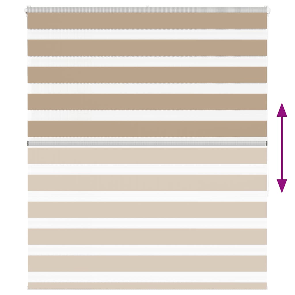 Store double enrouleur brun sable 125x150 cm largeur tissu 120,9 cm polyester